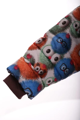 Куртка на синтепоні для дівчинки Babykroha з принтом Пушистиків Євро біла