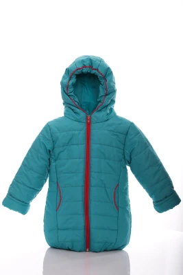 Куртка на синтепоні для дівчинки Babykroha Євро бірюзова з кораловим