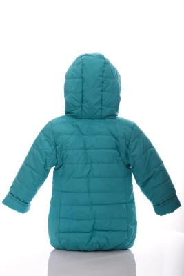Куртка на синтепоні для дівчинки Babykroha Євро бірюзова з кораловим