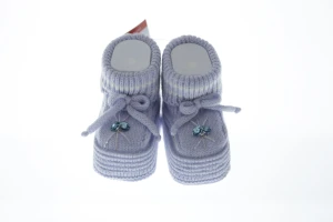 В'язані пінетки для хлопчика з камінчиком блакитні