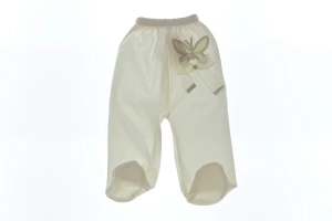 Повзунки трикотажні для дівчинки з метеликом білі