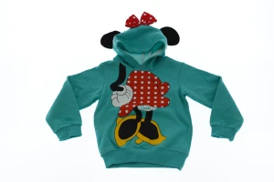 Толсівка на флісі для дівчинки трикотажна Мінні зелена