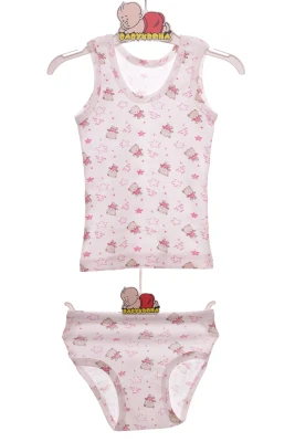 Труси з майкою для дівчинки трикотажні з Ведмедиком рожеві