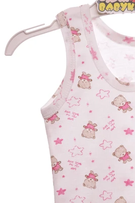Труси з майкою для дівчинки трикотажні з Ведмедиком рожеві