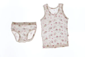 Труси з майкою для дівчинки трикотажні з Ведмедіком рожевий