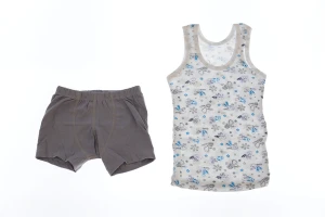 Труси з майкою для хлопчика трикотажні Бджілка сірий