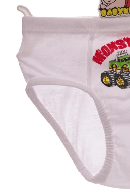Труси та майка для хлопчика трикотажні Машинка білі