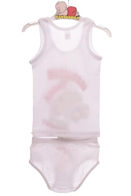 Труси з майкою для хлопчика трикотажні Машинка білі