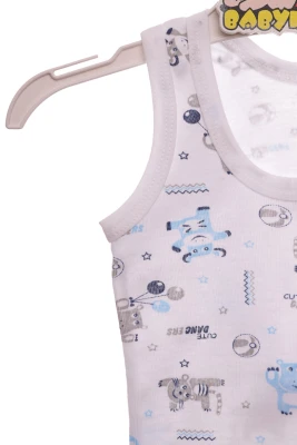 Труси з майкою для хлопчика трикотажні блакитний зоопарк