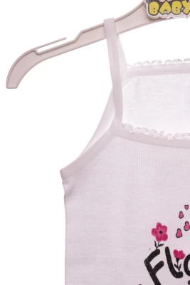 Труси з майкою для дівчинки трикотажні Зайчик білі