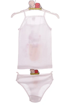 Труси з майкою для дівчинки трикотажні Зайчик білі