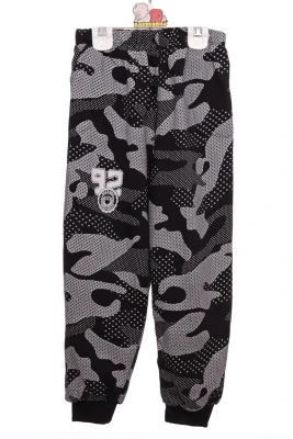 Штани для хлопчика трикотажні чорний камуфляж