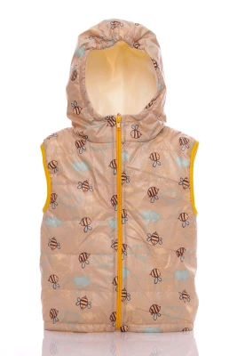 Жилетка на флісі для дівчинки Babykroha з капюшоном Бджілки бежева