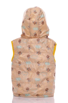 Жилетка на флісі для дівчинки Babykroha з капюшоном Бджілки бежева