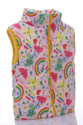 Жилетка для дівчинки на флісі Babykroha у веселку світло-рожева