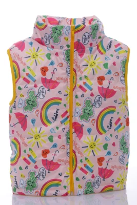 Жилетка для дівчинки на флісі Babykroha у веселку світло-рожева