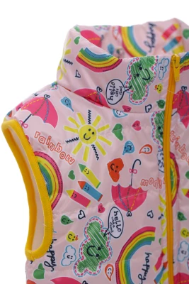 Жилетка для дівчинки на флісі Babykroha у веселку світло-рожева