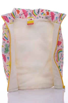 Жилетка для дівчинки на флісі Babykroha у веселку світло-рожева