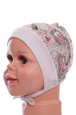 Чіпчик на зав'язках для дівчинки кулір Babykroha Совушки сірий