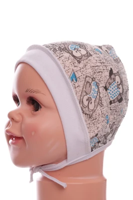 Чіпчик на зав'язках для хлопчика кулір Babykroha Сова сірий