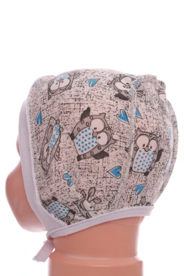 Чіпчик на зав'язках для хлопчика кулір Babykroha Сова сірий