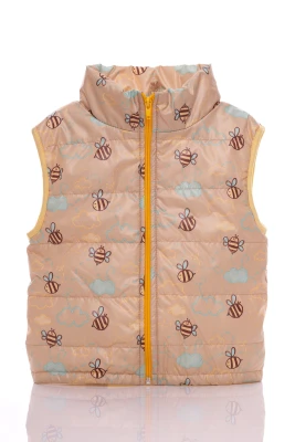 Жилетка на флісі для дівчинки Babykroha з бджілками бежева