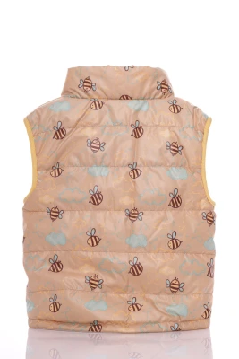 Жилетка на флісі для дівчинки Babykroha з бджілками бежева