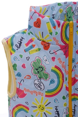 Жилетка на флісі для дівчинки Babykroha в веселку світло-блакитна