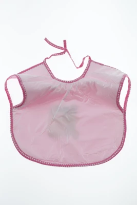 Нагрудник для дівчинки трикотажний 25*30 см з Ведмедиком рожевий