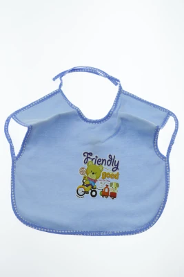 Нагрудник для хлопчика трикотажний 25*30 см з Ведмедиком блакитним