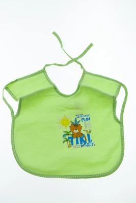 Нагрудник трикотажний на зав'язках 25*30 см Африка зелений