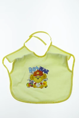 Нагрудник трикотажний на зав'язках 25*30 см Boy bear жовтий