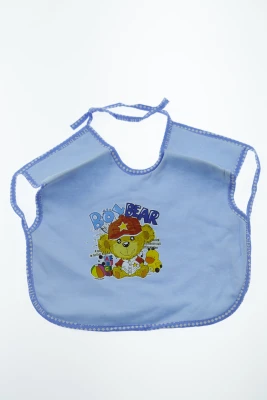 Нагрудник для хлопчика трикотажний 25*30 см Boy bear блакитний