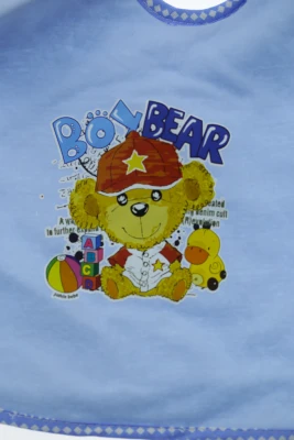 Нагрудник для хлопчика трикотажний 25*30 см Boy bear блакитний