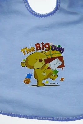 Нагрудник для хлопчика трикотажний 25*30 см Big day блакитний