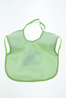 Нагрудник трикотажний на зав'язках 25*30 см Слоник зелений