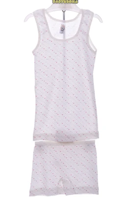 Майка з трусами для дівчинки трикотажні серця молочний