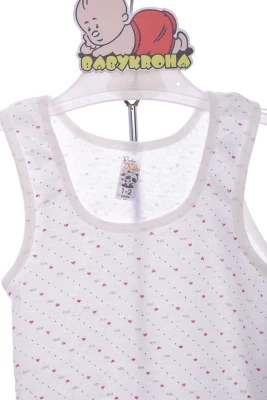 Майка з трусами для дівчинки трикотажні серця молочний