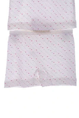 Майка з трусами для дівчинки трикотажні серця молочний