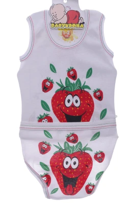 Майка з трусами для дівчинки трикотажні полуничка червоний