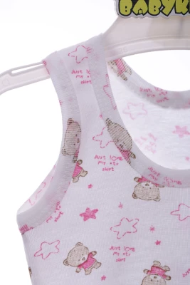 Майка з трусами для дівчинки трикотажні рожевий ведмедик