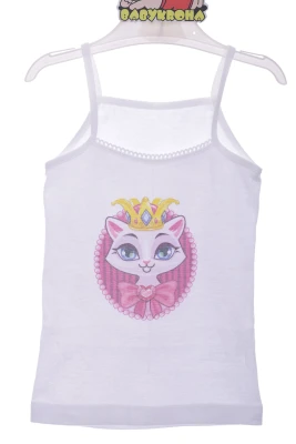 Майка з трусами для дівчинки трикотажні рожевий котик