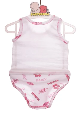 Майка з трусами для дівчинки трикотажні рожеві flowers