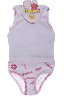 Майка з трусами для дівчинки трикотажні рожеві flowers