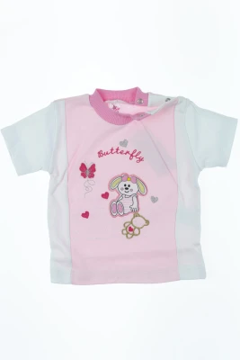 Шорти з футболкою для дівчинки трикотажні зайчик рожевий