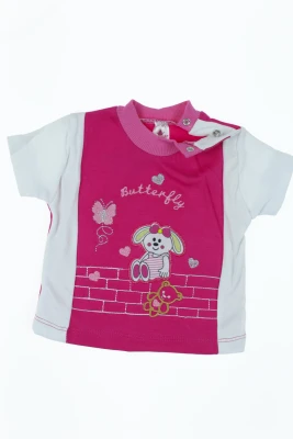Шорти з футболкою для дівчинки трикотажний малиновий зайчик
