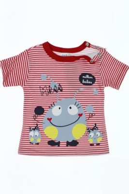 Шорти з футболкою трикотажні в червоний смужку.