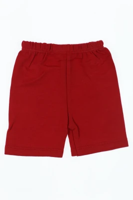 Шорти з футболкою трикотажні в червоний смужку.