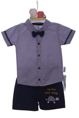 Сорочка з шортами для хлопчика трикотажний з Метеликом синій
