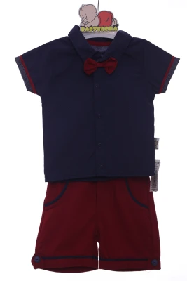 Сорочка з шортами для хлопчика трикотажний з метеликом червоний